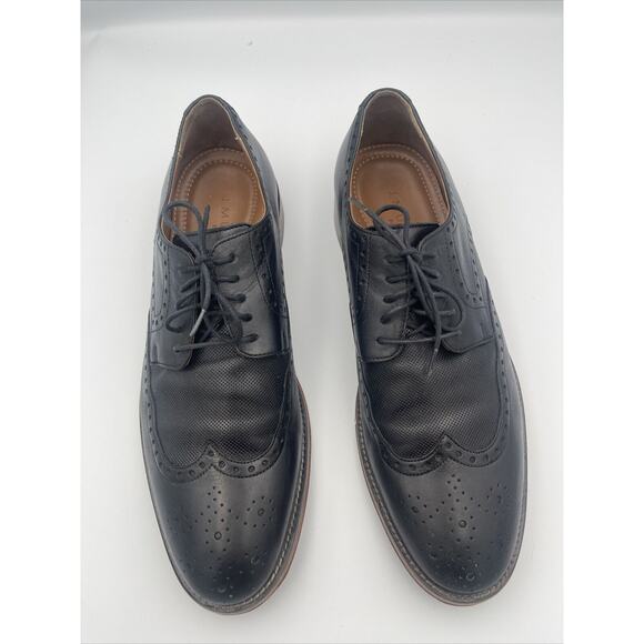 J Murphy By Johnston & Murphy Men’s Black Leather Brogue (Wingtip) Sz 10M - Picture 2 of 8